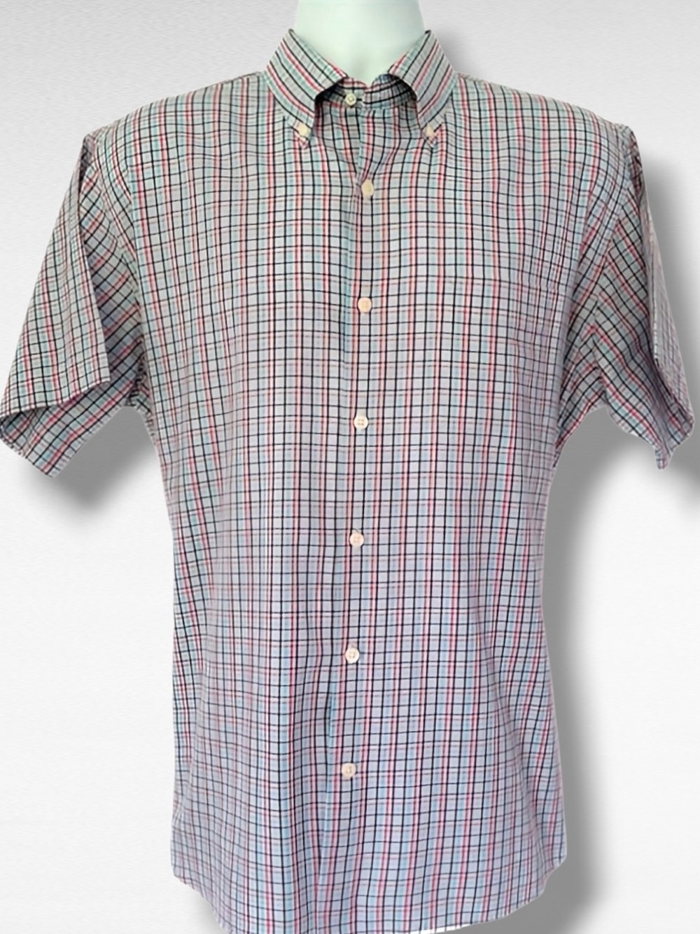 Peter Millar Plaid MS17W106CBS Short Sleeve Button-Down Shirt – Size L – NWOT